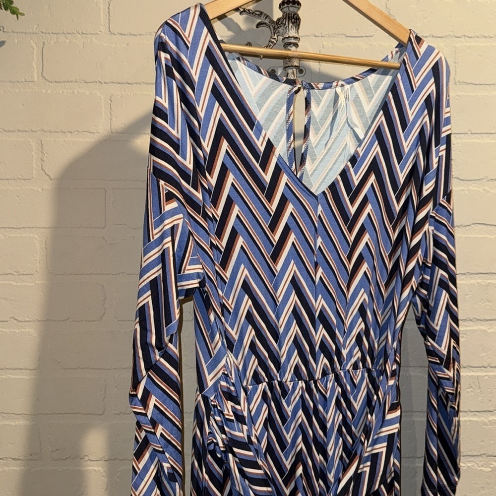 ANTHROPOLOGIE jumpsuit romper NEW Breezy Chevron Wide Leg Jumpsuit medium - Picture 3 of 6